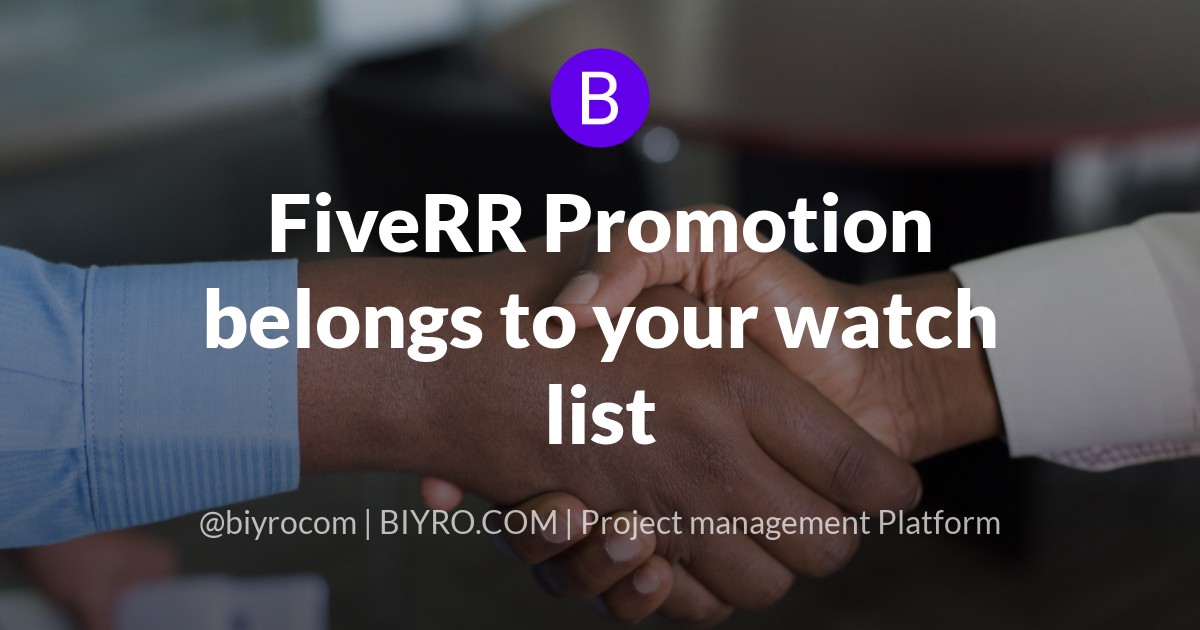 FiveRR Promotion belongs to your watch list